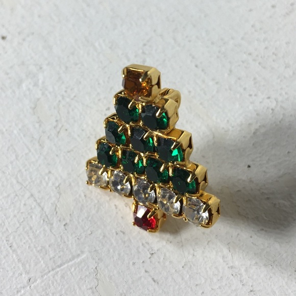 Christmas Tree Bling Rhinestone Brooch/Pin - Picture 7 of 8