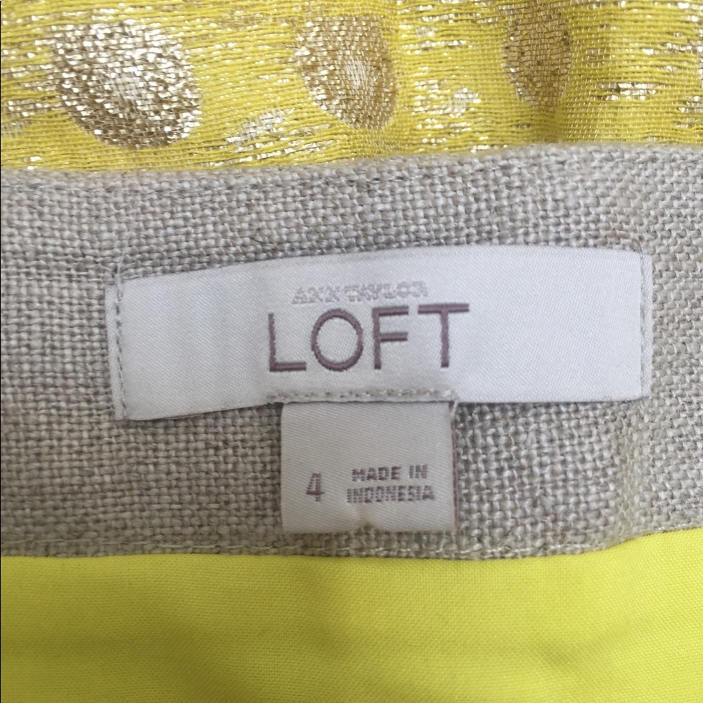 {Loft} Shimmering Yellow Polka Dot Skirt - Picture 3 of 3