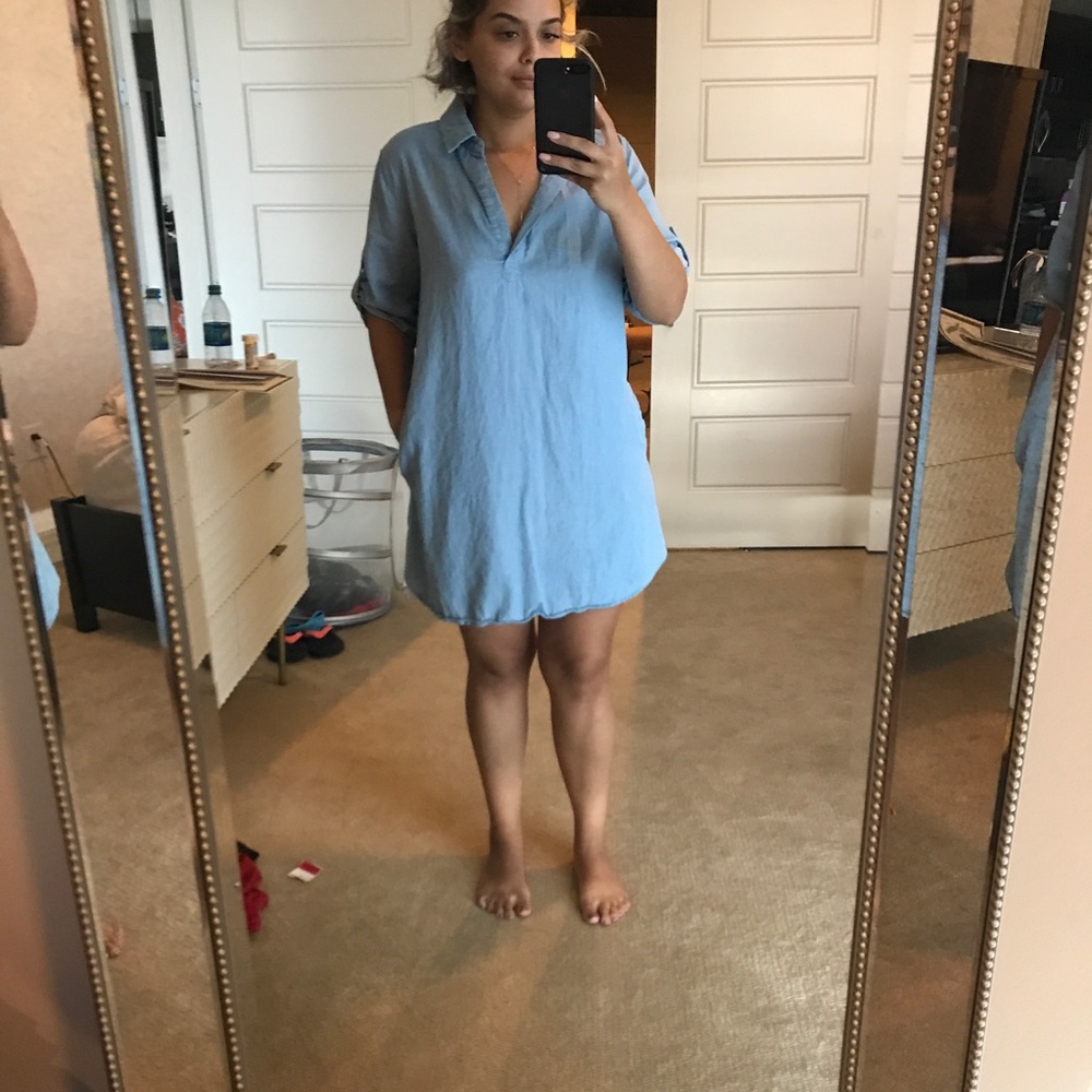 Denim / Chambre dress light blue size L!