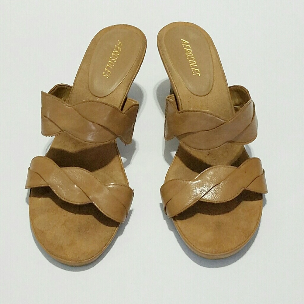 Aerosoles heeled slip on sandals