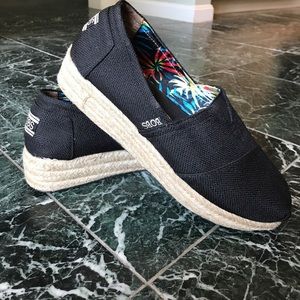 BOBS by Sketchers Linen Platform Espadrilles