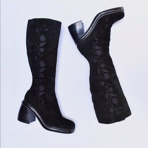 Tall Vintage Floral Detail Boots