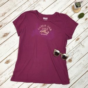 Levi's Magenta Cable Car 1853 Graphic Tee, XL