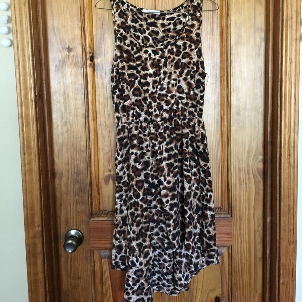 High low leopard dress
