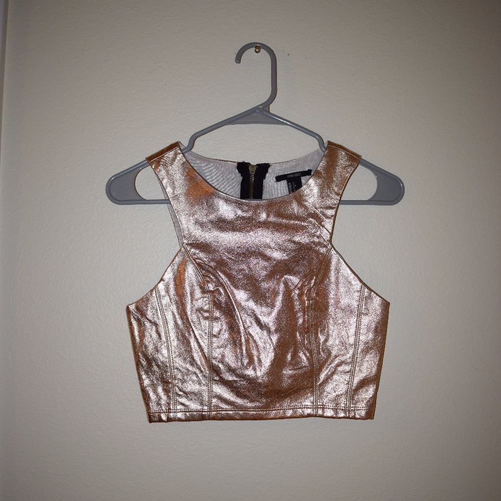 Metallic Rose Gold Crop Top