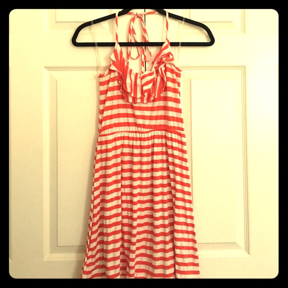 Fun ruffle top halter dress