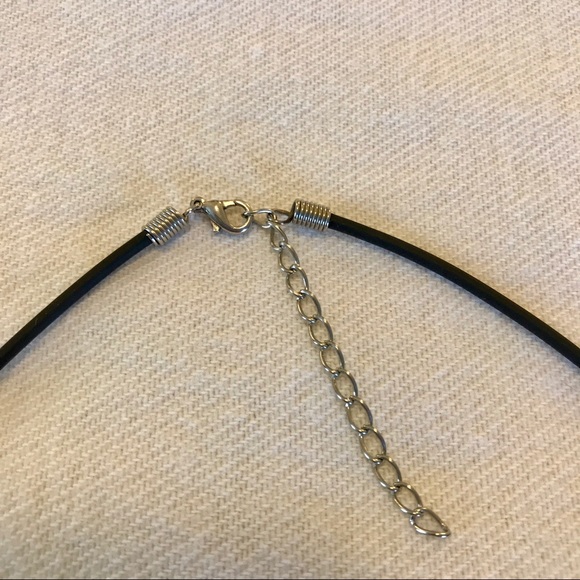 Square Red Glass Necklace - Picture 3 of 4