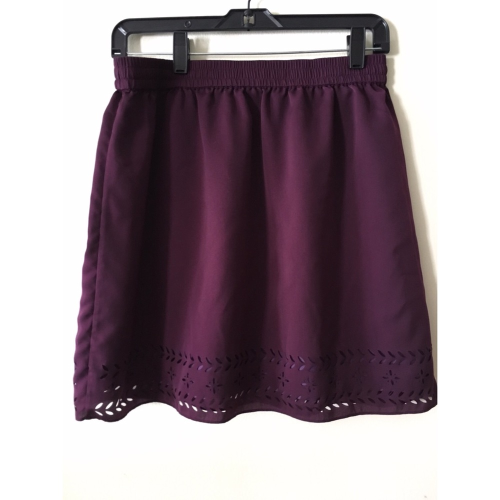 J.Crew purple eyelet drawstring skirt