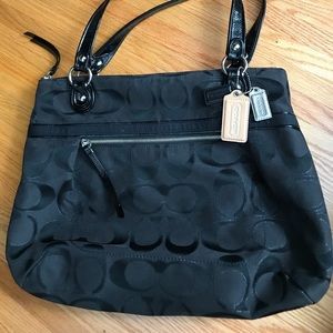 Black Coach Logo Tote