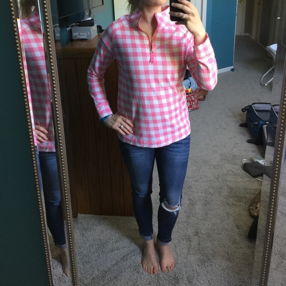 Mudpie quarter zip houndstooth pullover