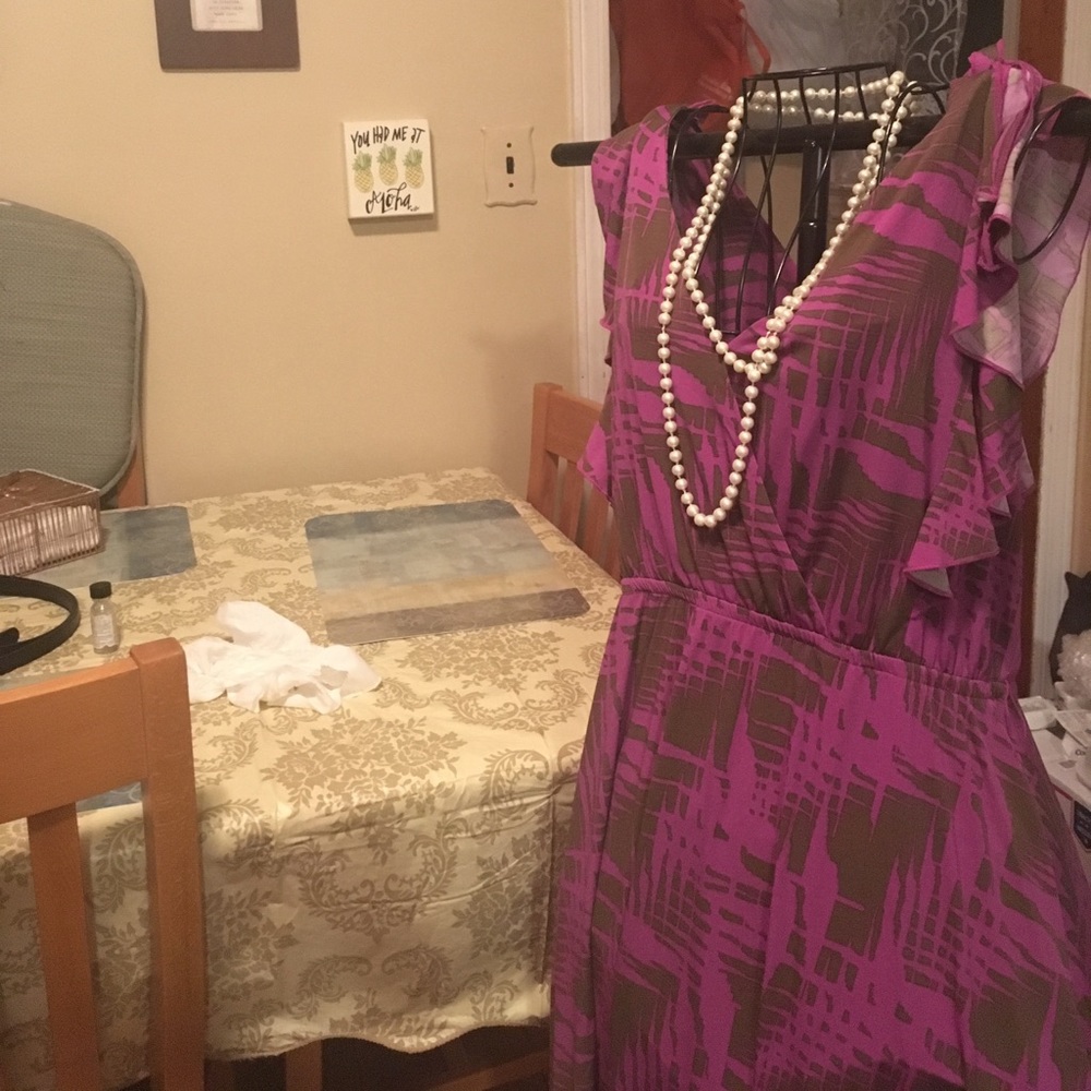 Brown and purple dress size XL