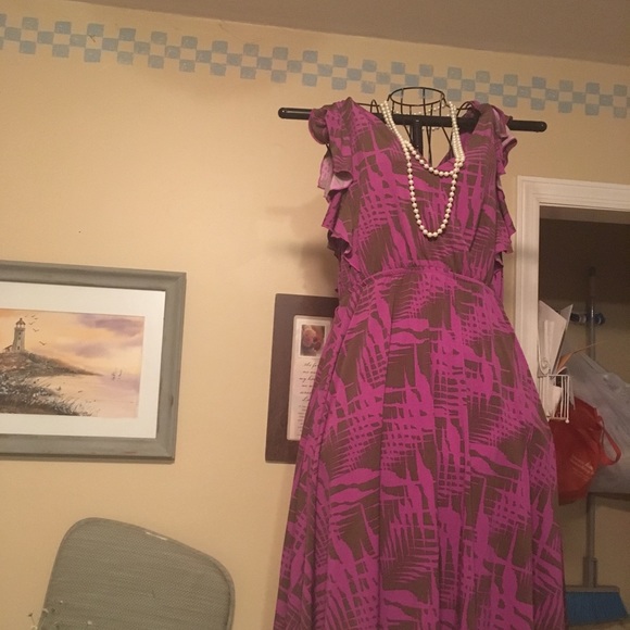 Brown and purple dress size XL - Picture 3 of 5
