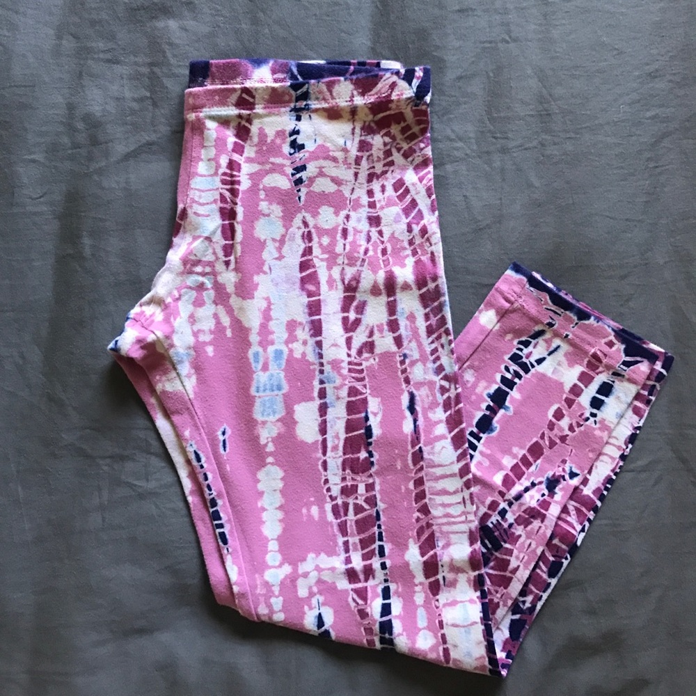 Pink Hard Tail Tie dye Cropped Leggings