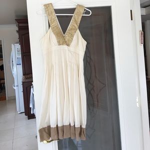 Nicole miller gold and cream dress