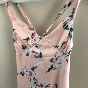 Pale pink dress with flowers