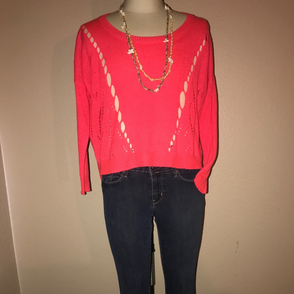 Key holed Coral seater blouse