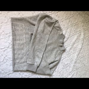 PUMA gray cropped high-neck sweatshirt