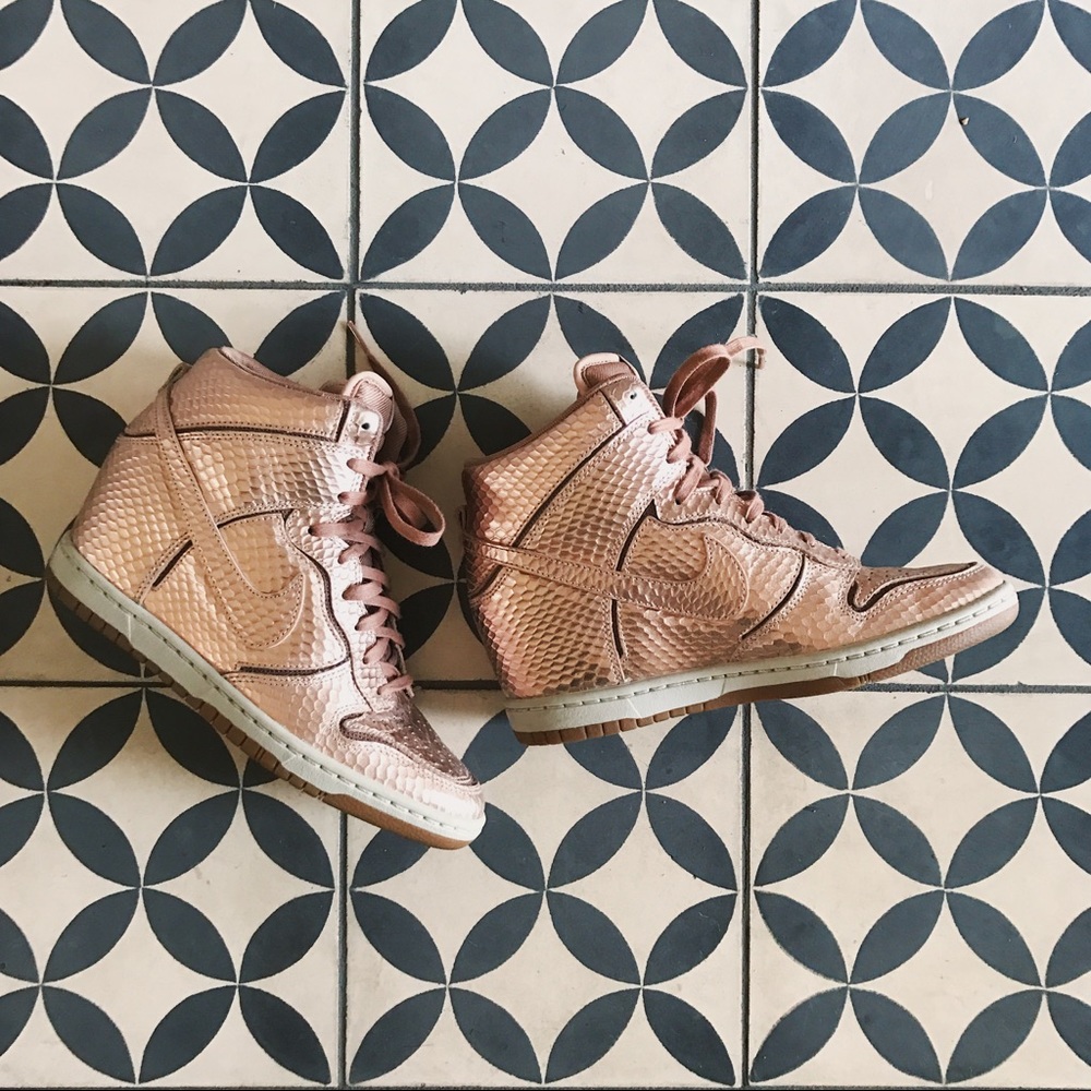 Nike Dunk Sky Hi Rose Gold Size 7