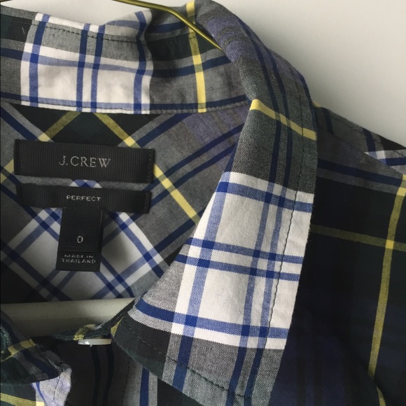J. Crew Navy Plaid Buttondown - Picture 3 of 3