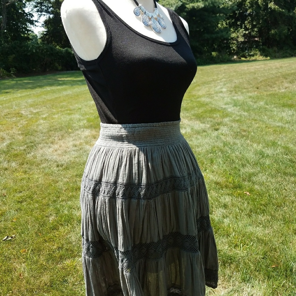 Gray Bohemian Skirt