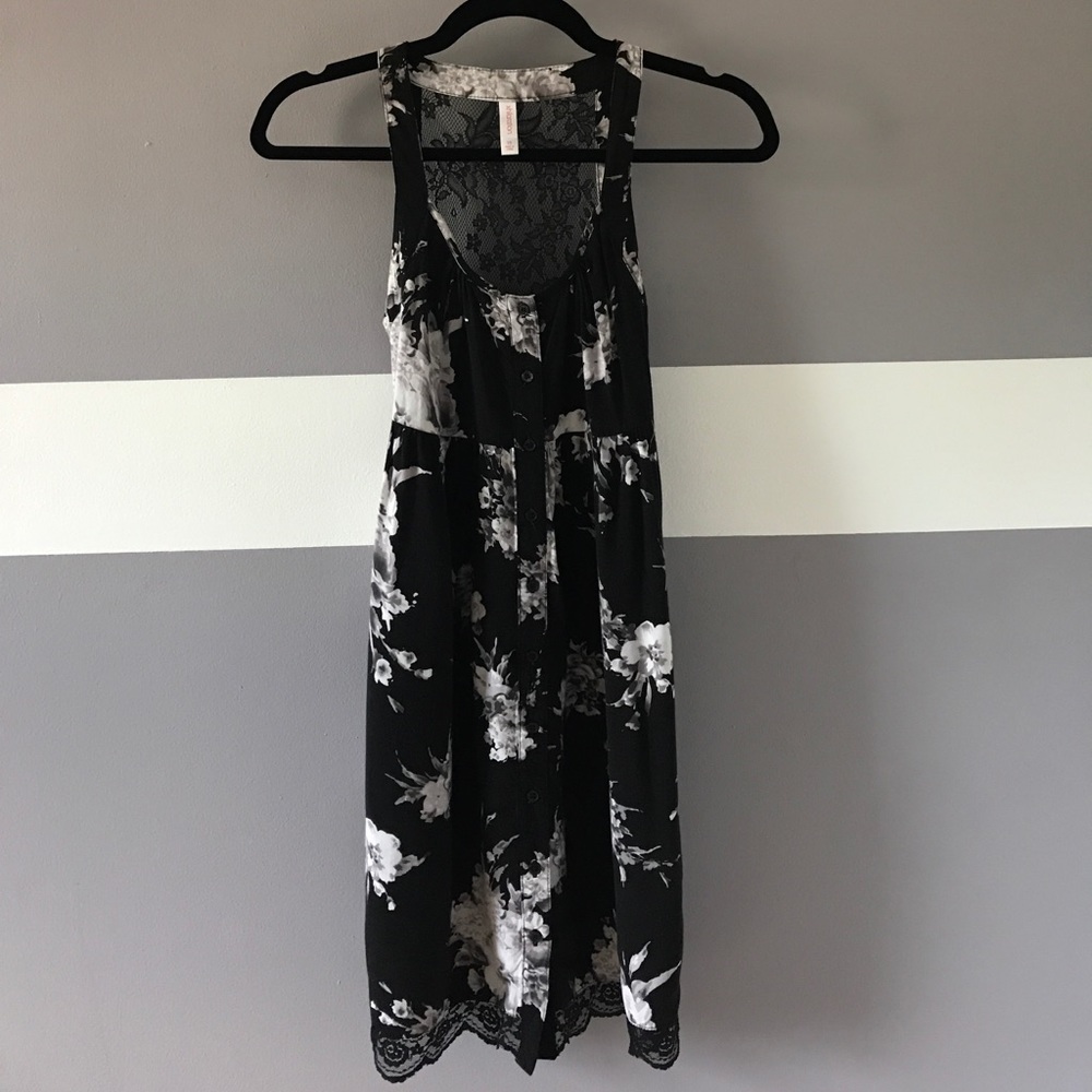 Xhilaration Black Flowy Floral Dress