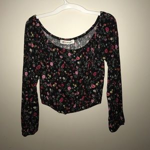 Off the shoulder floral crop top