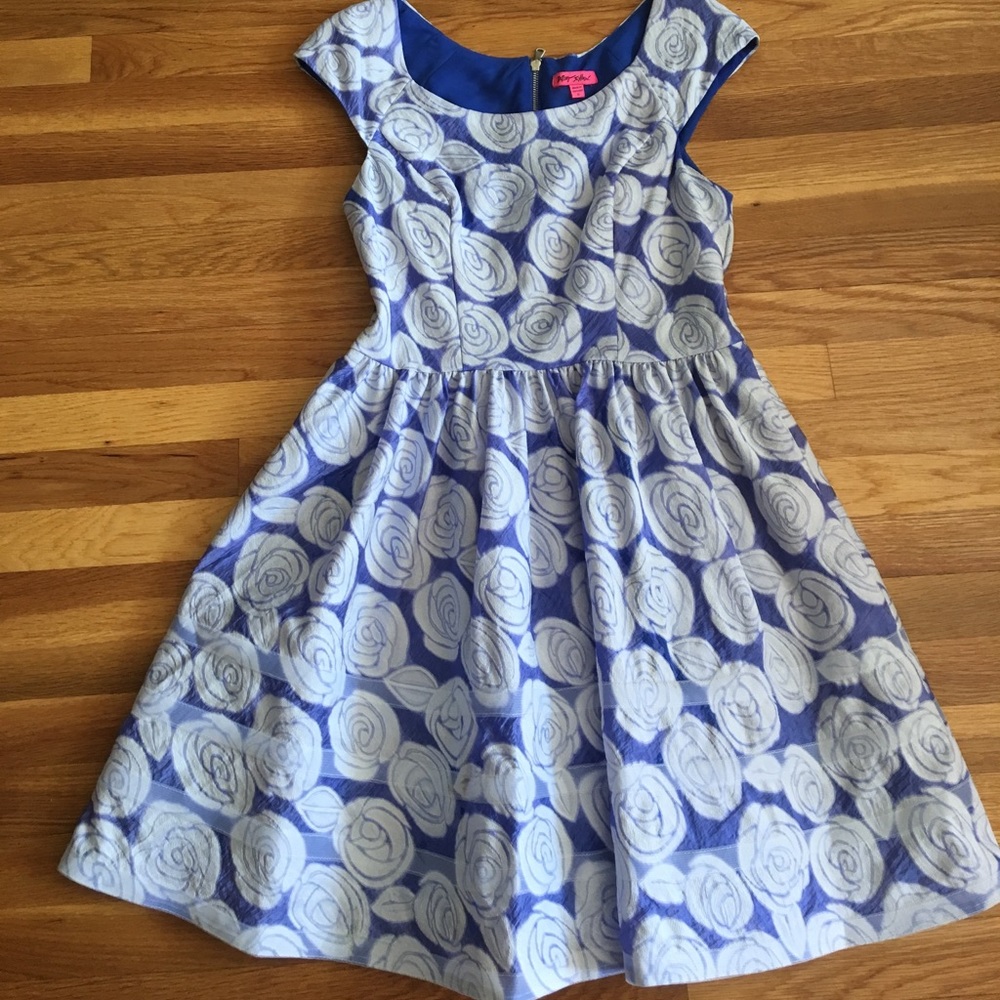 Blue dress with Roses