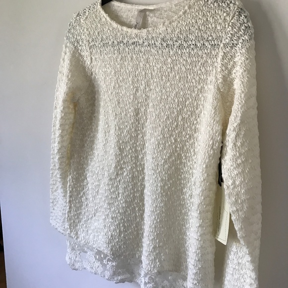NWT Forever 21 Cream Lace Sweater - Picture 5 of 5
