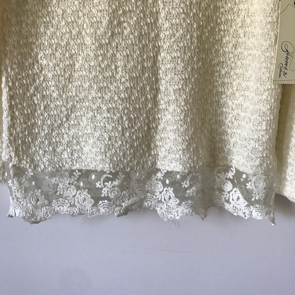 NWT Forever 21 Cream Lace Sweater - Picture 2 of 5