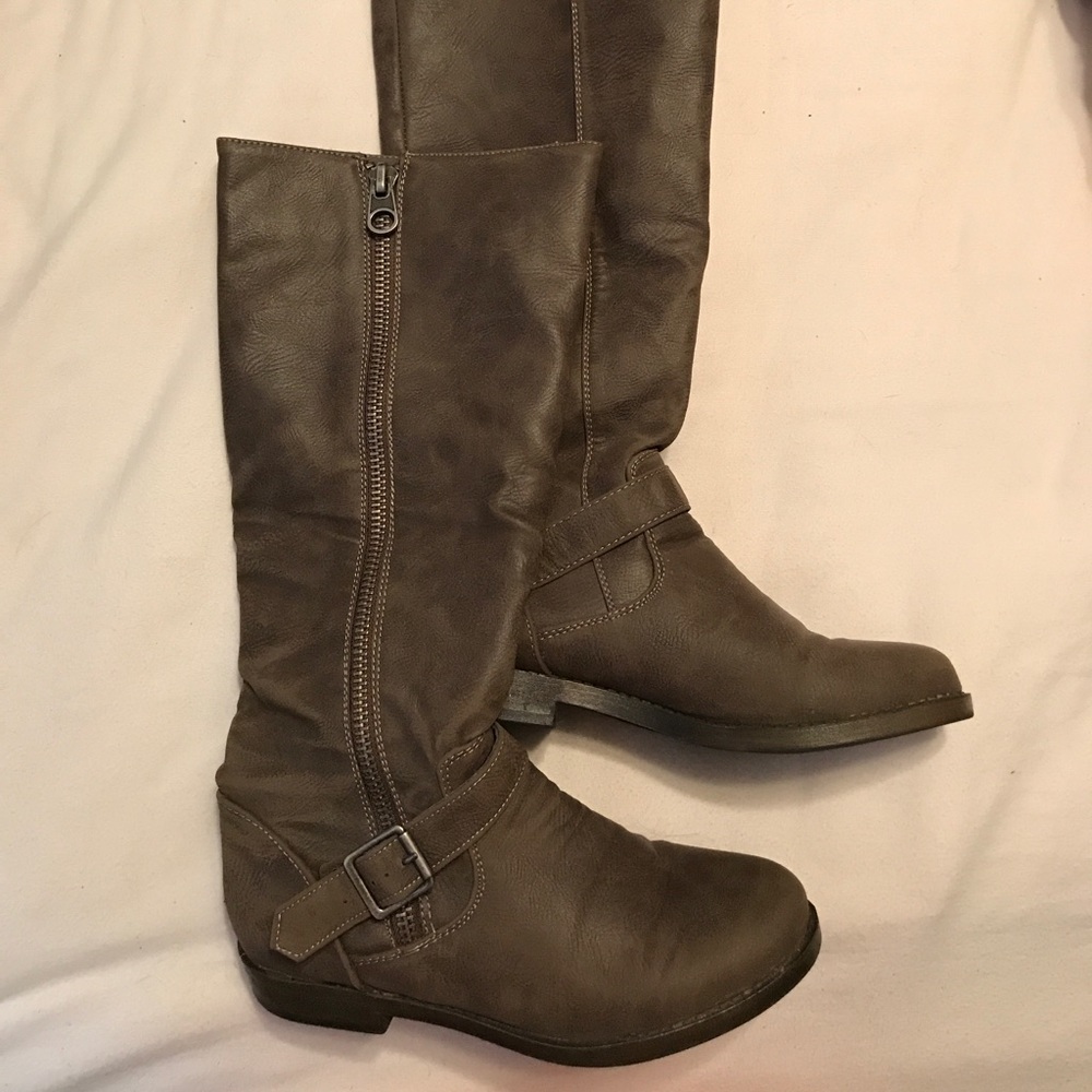 Grey Riding Boots
