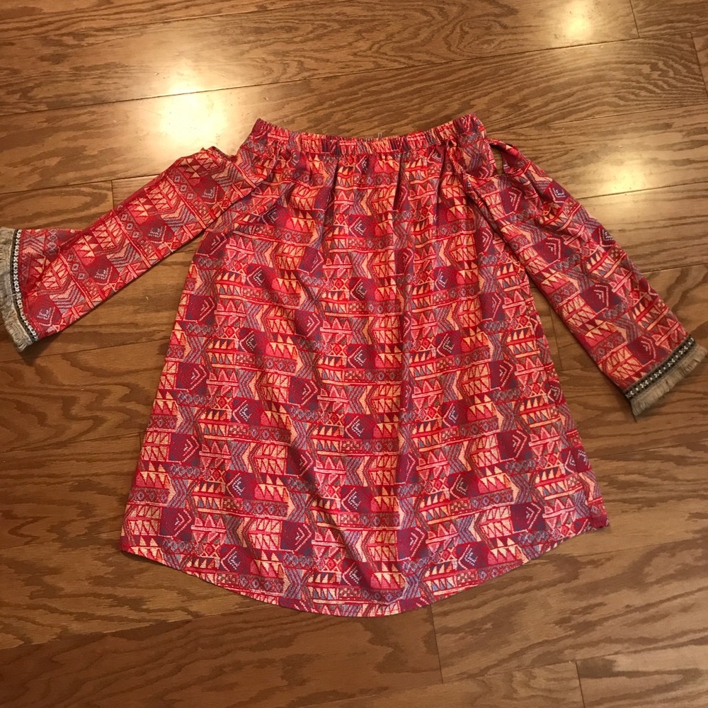 Joyce patterned off the shoulder dress