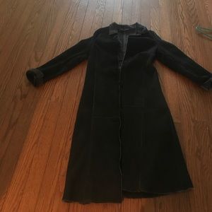 Women's suede maxi coat with lining
