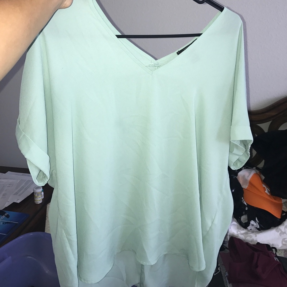 Mint Green flow blouse