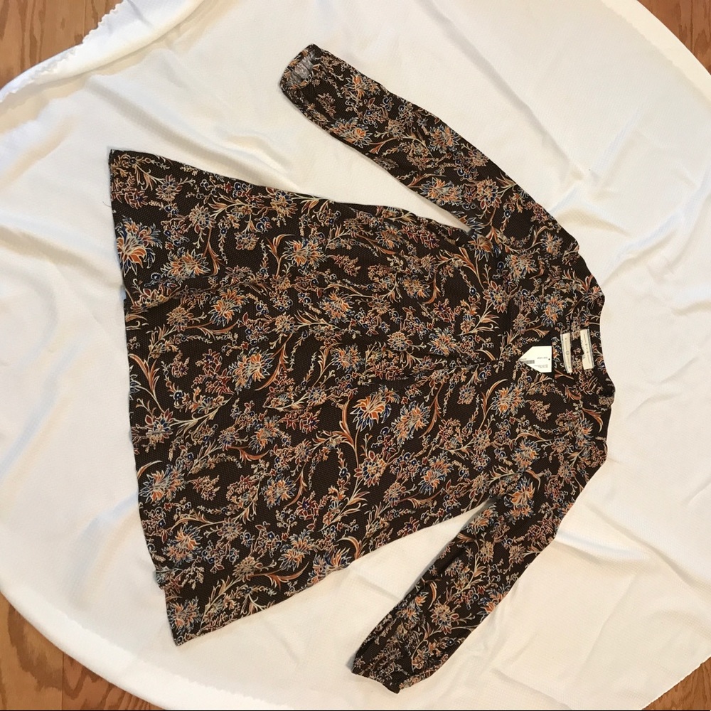 Fall season floral patterned peek-a-boo dress L