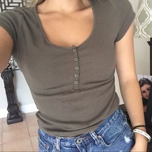 cute tight green top