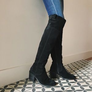 Seychelles Over Knee Black Suede Boot Size 7