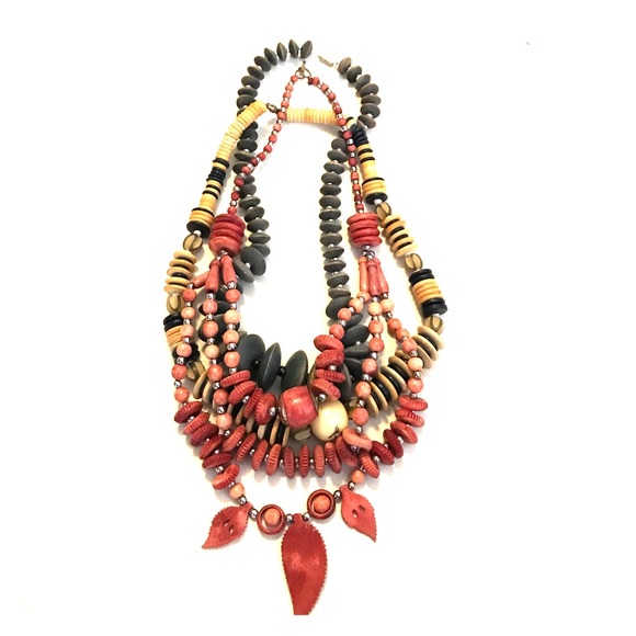 Set of 3 Vintage Wooden Beaded Necklaces - Picture 1 of 4