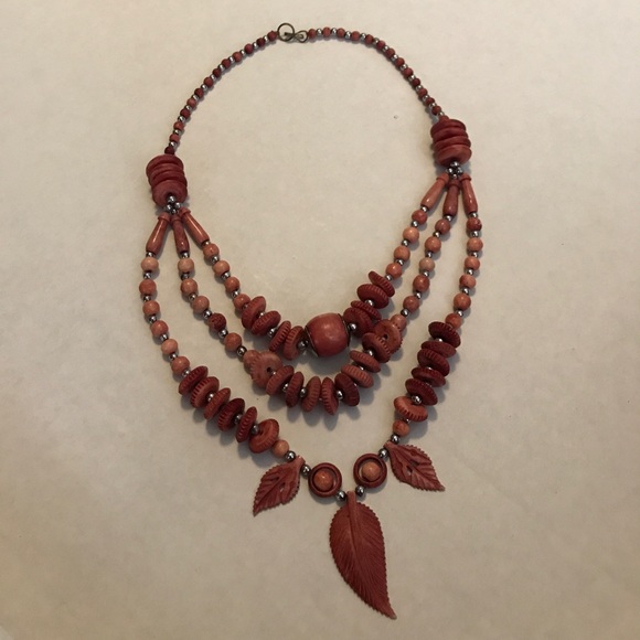 Set of 3 Vintage Wooden Beaded Necklaces - Picture 4 of 4