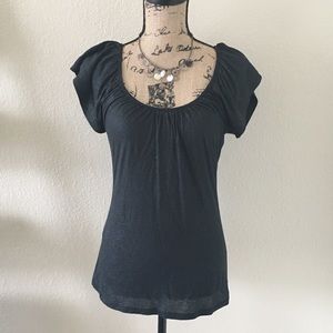 EXPRESS gunmetal shimmer blouse