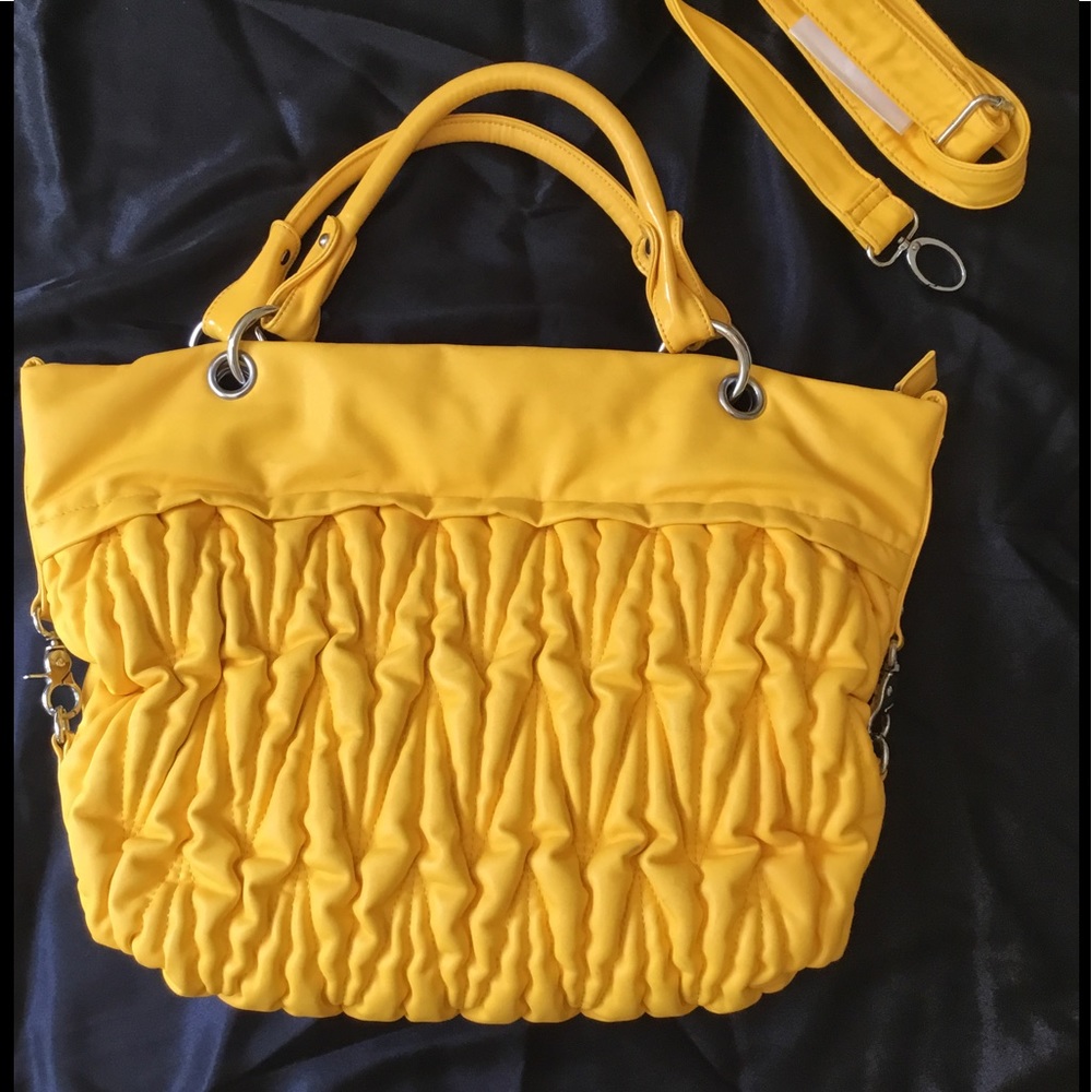 Neviss Yellow Satchel Purse w/strap included