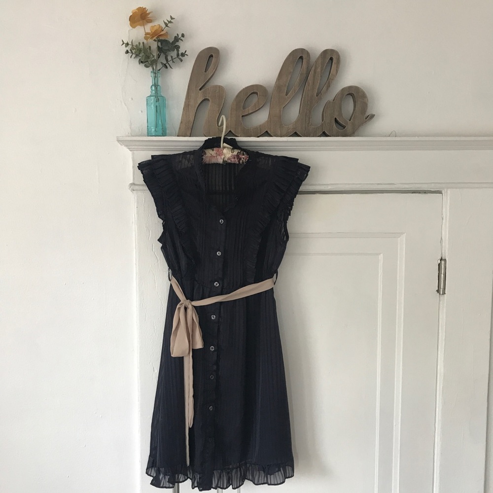 Navy, Button-down Dress