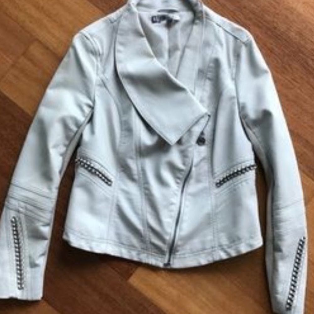 Off white imitation leather Jennifer Lopez jacket