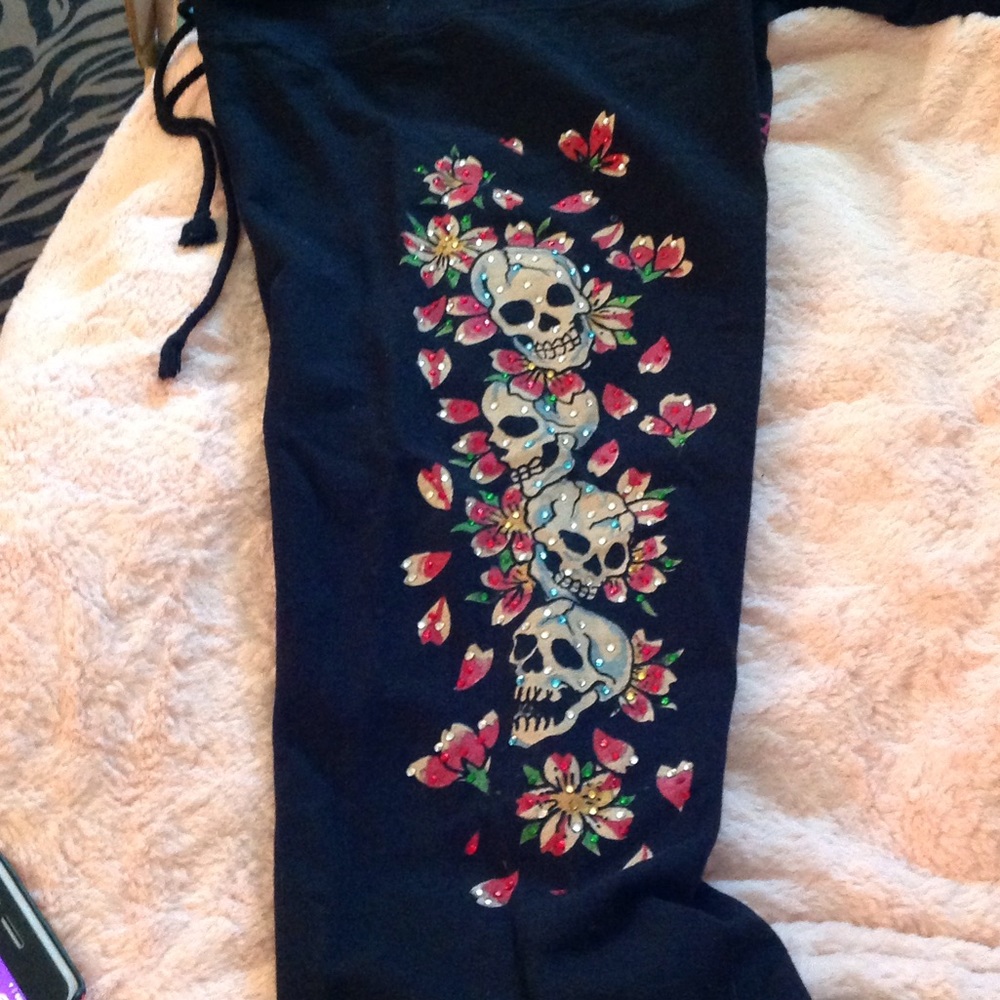 Ed Hardy lounge pants with skulls & crystals