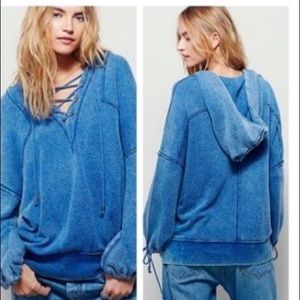 Free people Winston lace up hoodie