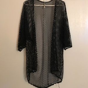 Black swim cover/cardigan