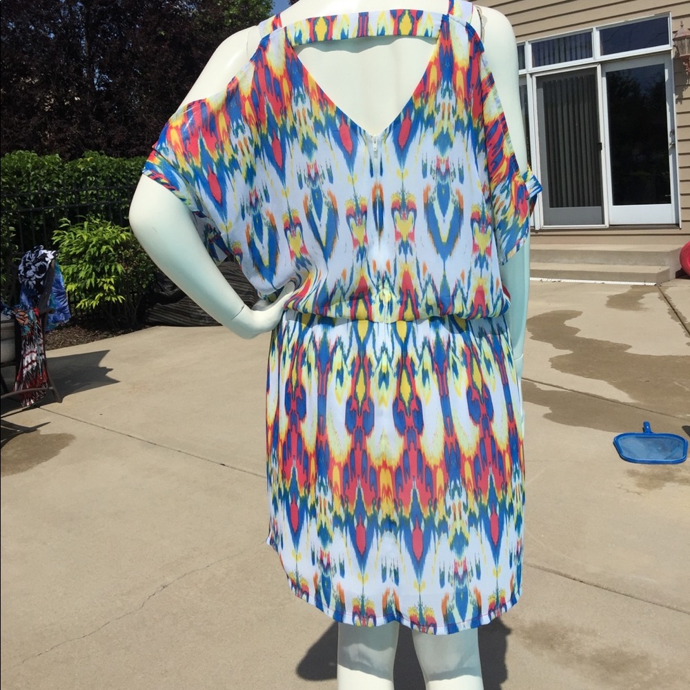bisou bisou cold shoulder drop waist dress sz 12 L - Picture 2 of 6
