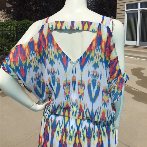 bisou bisou cold shoulder drop waist dress sz 12 L - Picture 3 of 6