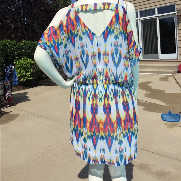 bisou bisou cold shoulder drop waist dress sz 12 L - Picture 2 of 6