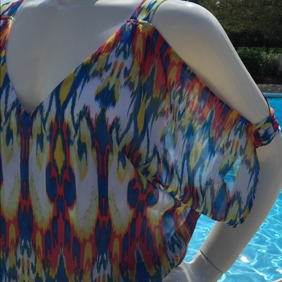 bisou bisou cold shoulder drop waist dress sz 12 L - Picture 5 of 6