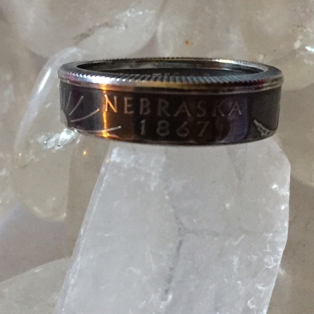 2006 Silver Nebraska Quarter Coin Ring